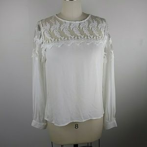 NWT White Lace Blouse with Long Sleeves Forever 21